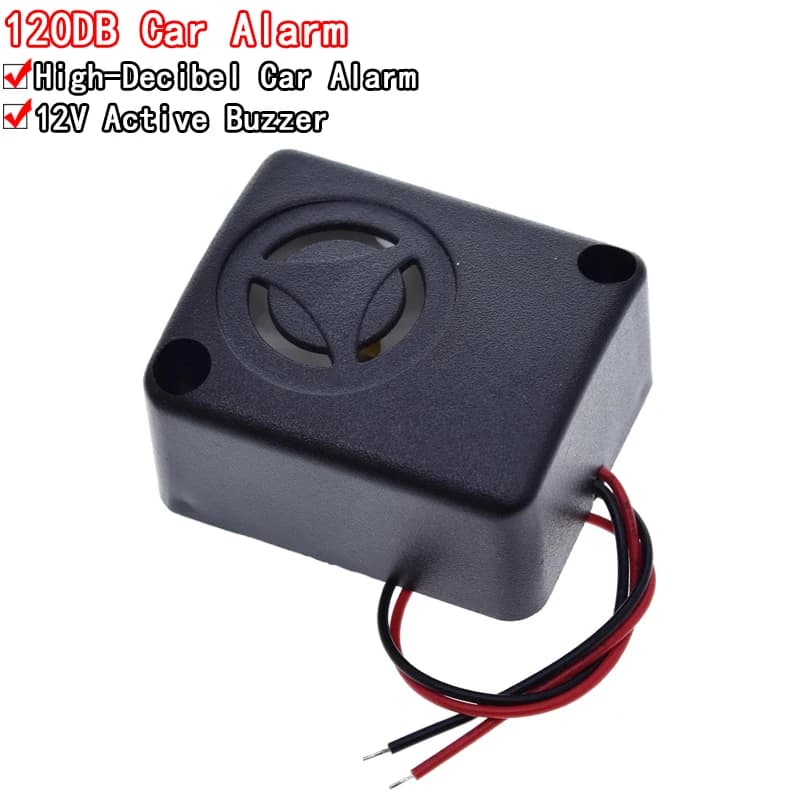 Alarme antivol pour voiture, 6/12/15V, 120db, Buzzer actif à décibels élevés, coffre-fort, accessoir