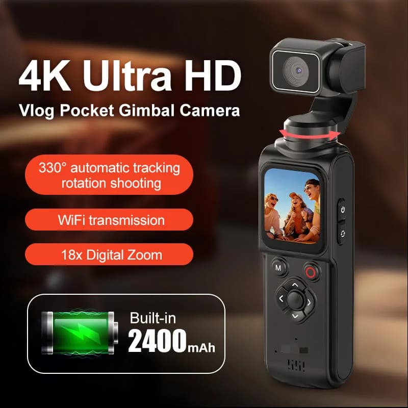 Caméra de poche panoramique 4K, caméra sportive avec WIFI, diffusion en direct mobile, enregistreur