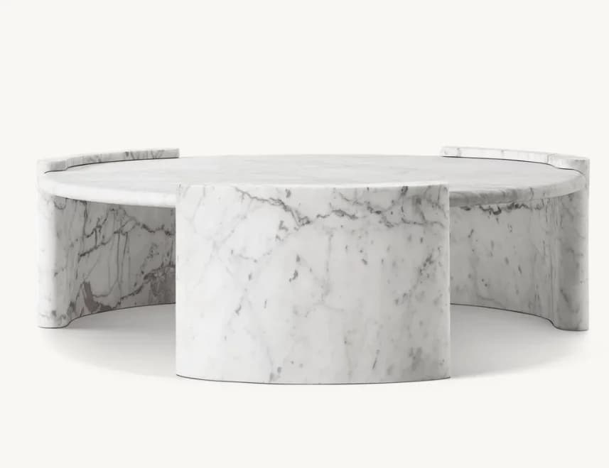 Table ronde en marbre italien, Table basse Unique, pied de salon, Table d'appoint moderne en marbre