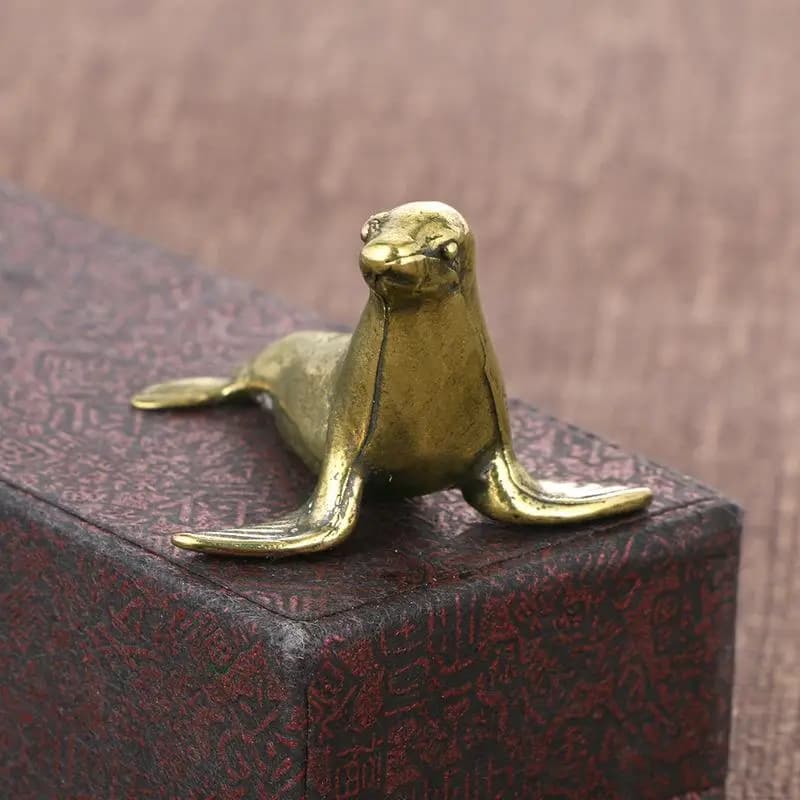 Figurines d'animaux marins, miniatures rétro en laiton, artisanat de bureau, ornements, cadeaux, déc