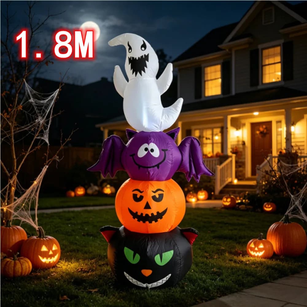 Décorations de Noël gonflables 1,8 m pour Halloween, 4 combinaisons d'elfes, LED intégrées, étanches