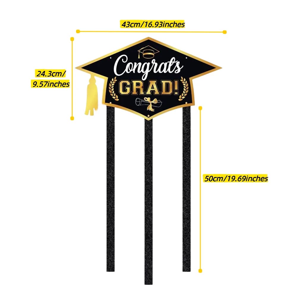 Décorations suspendues pour la remise des diplômes, bannière de porche « Félicitations diplômé », dé