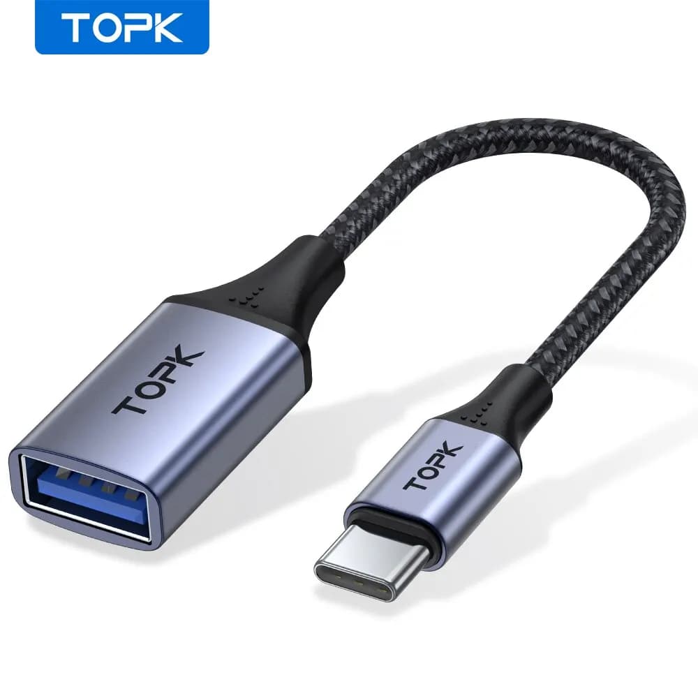 TOPK USB C à USB A Dapter OTG Câble Type C Mâle à USB 3.0 2.0 Femelle Câble pour MacBook Pro Samsung