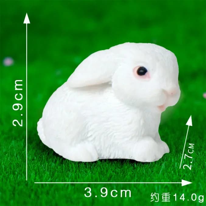 Ornement de maison de poupée lièvre blanc, décoration de pâques, Statue de lapin en résine, Figurine