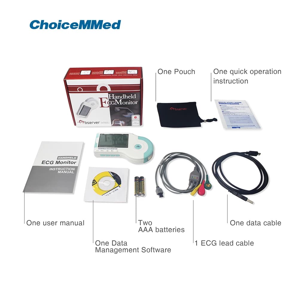 Moniteur ECG portable ChoiceMMed, surveillance en temps réel de la fréquence cardiaque Holter, mesur