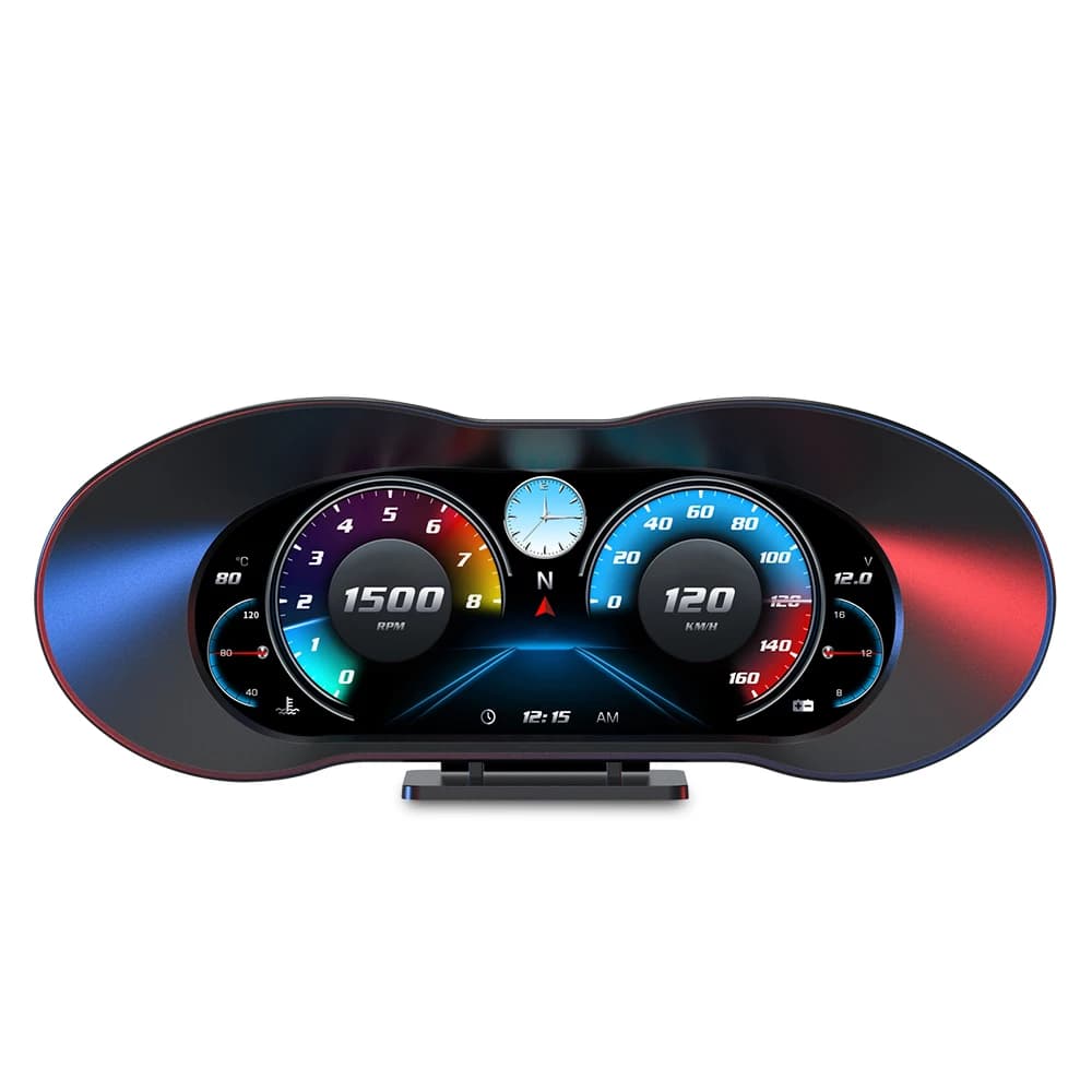 Afficheur tête haute (HUD) P5 OBD2 double système OBD GPS, compteur de vitesse numérique, inclinomèt