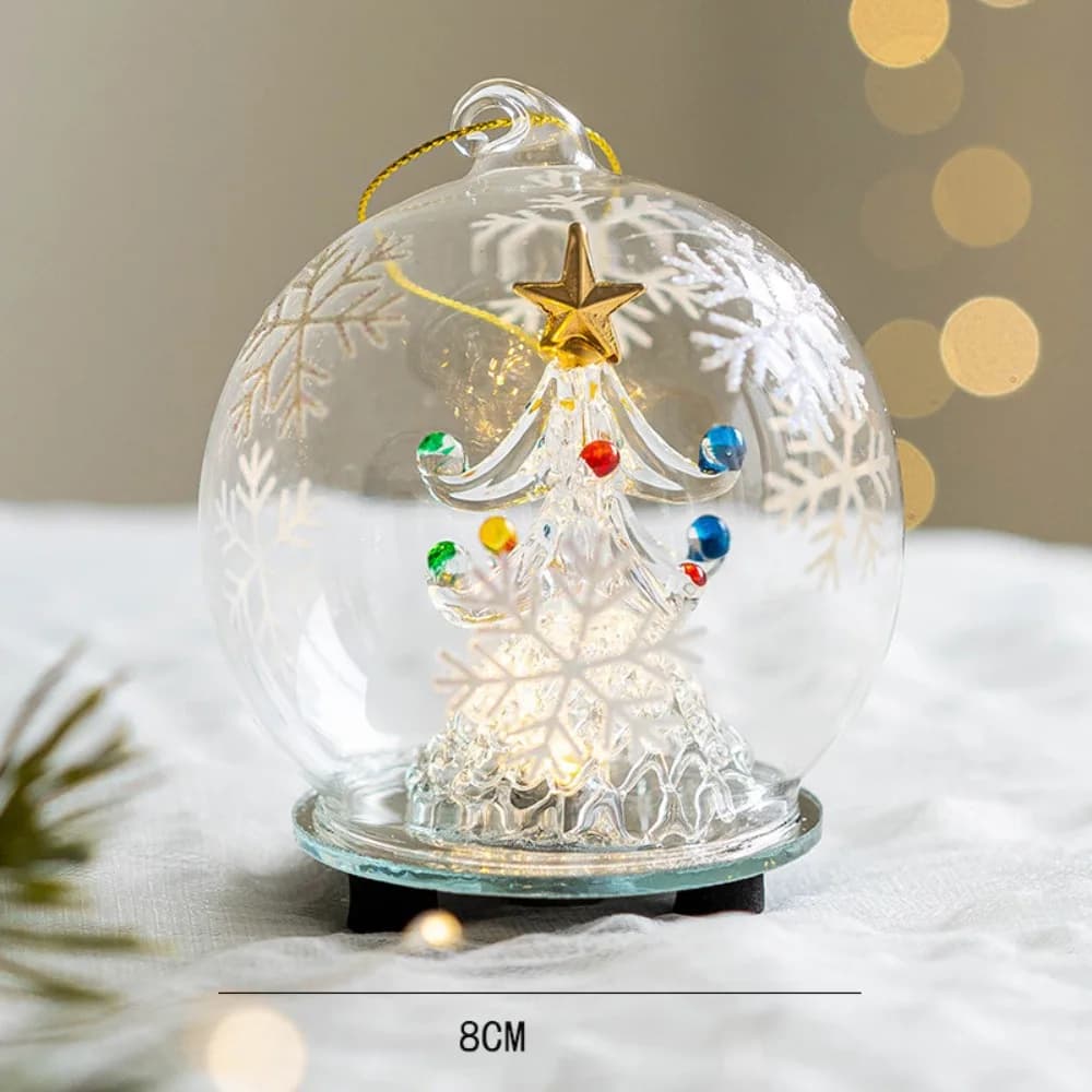 Lampe de nuit en verre Kawaii, design fée transparente, ornements décoratifs Kawaii, lampe de nuit n