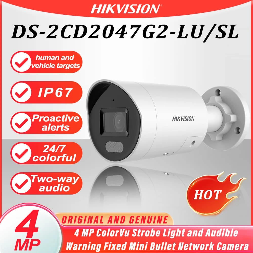 Hikvision-Caméra d'origine 4MP TurnVu, prise en charge audio bidirectionnel, classification des véhi