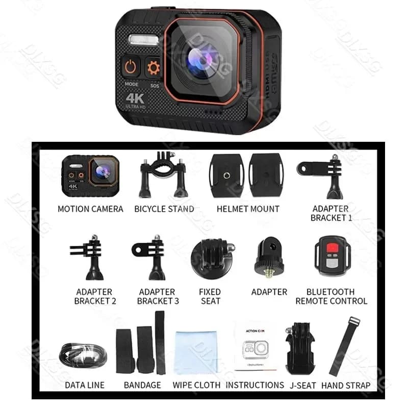 Caméra de mouvement 4K HD 60FPS 170 ° Action grand Angle Wifi caméra Sport de plein air étanche prof
