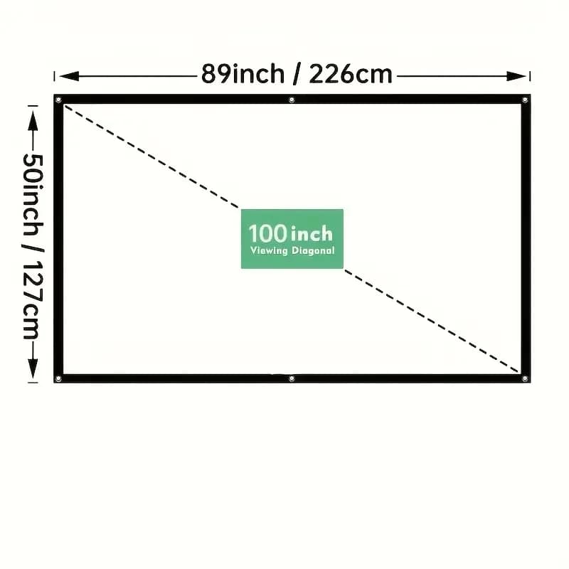 Écran de projection 100/120/150 pouces 16:9 intérieur/extérieur pour cinéma/bureau, écran de cinéma