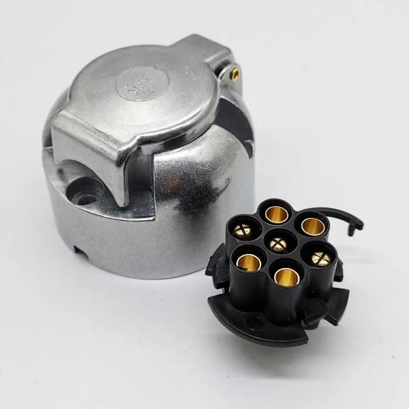 Connecteur de remorque à 7 broches, en alliage d'aluminium, adaptateur rond de remorquage 12V, prise
