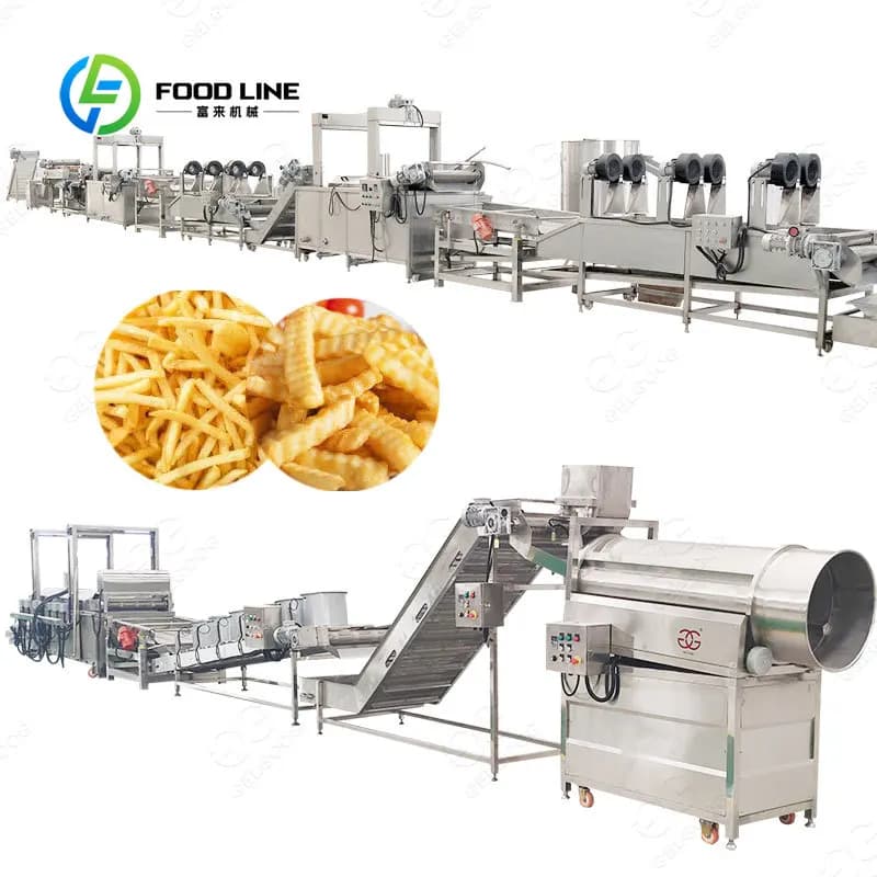 Machine à faire des frites, frites surgelées, ligne de production de frites surgelées