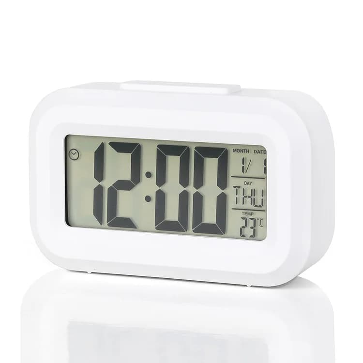 Réveil numérique LED électronique avec rétro-éclairage, calendrier Snooze pour maison, bureau, Table