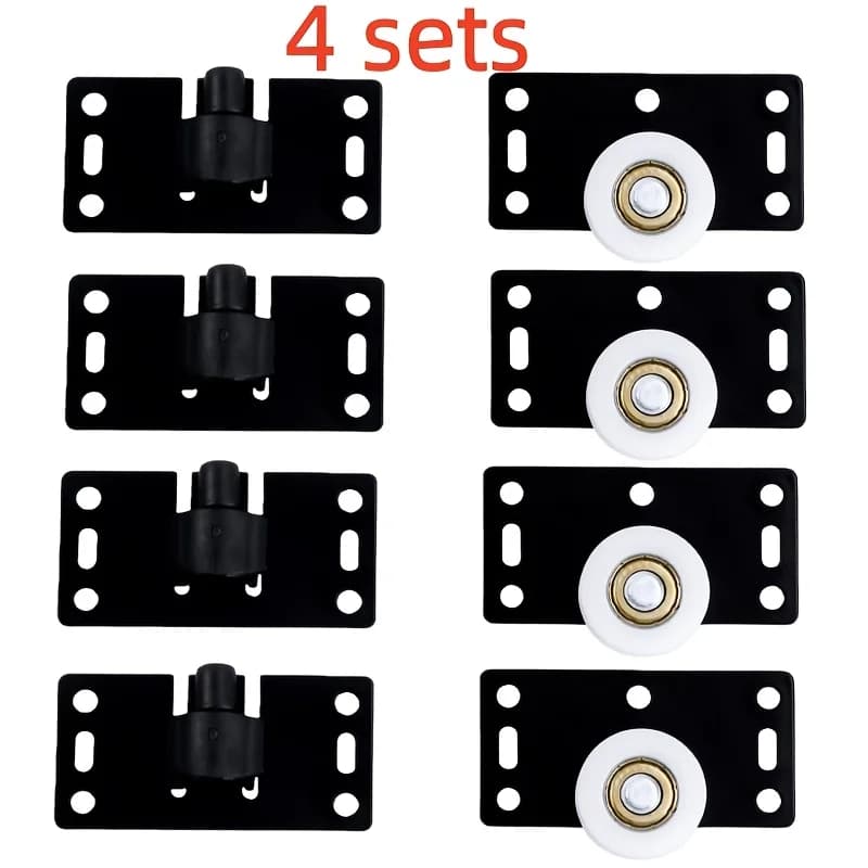 4 ensembles de roues coulissantes pour meubles, pour portes de placard et utilisation en magasin, ro
