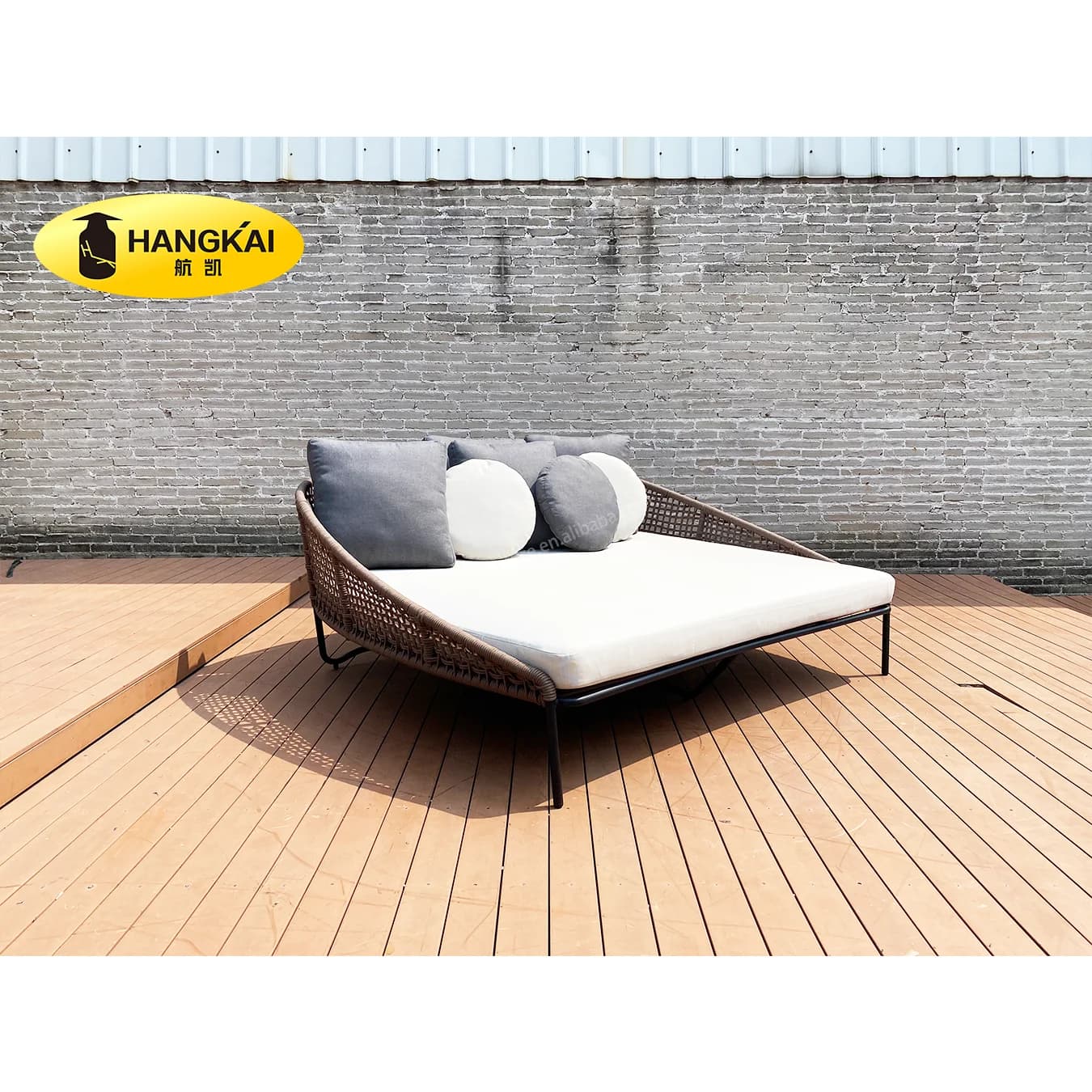 Jardin hôtel piscine Patio balcon meubles en aluminium brossé corde tissé chaise longue loisirs de p