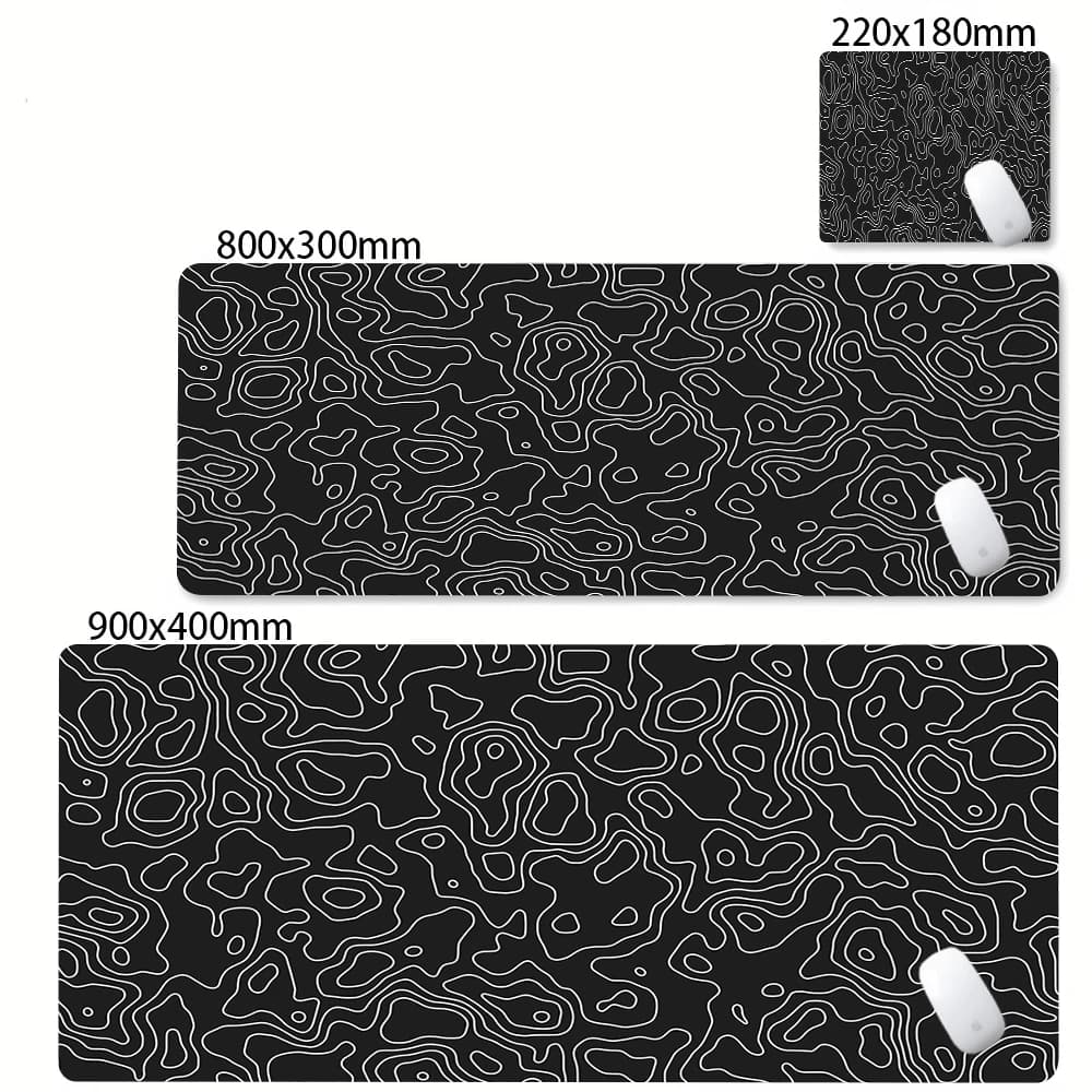 Tapis de bureau XXL noir et blanc Strata liquide tapis de souris grand tapis de souris abstrait tapi