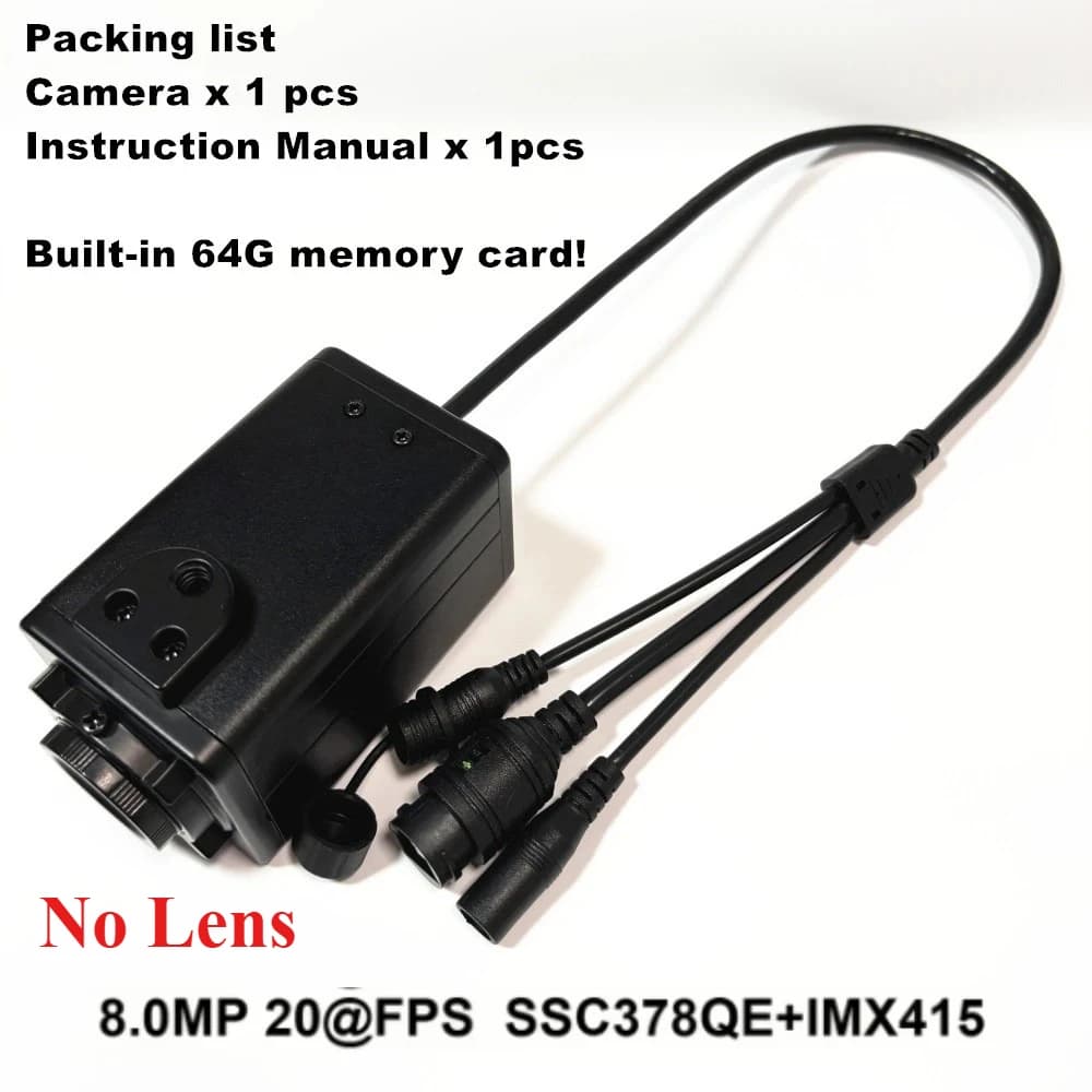 Boîte caméra IP Mini 6K 12MP haute résolution 3840x3104 RTMP Webcam 5-50mm 64G détection de carte Pr