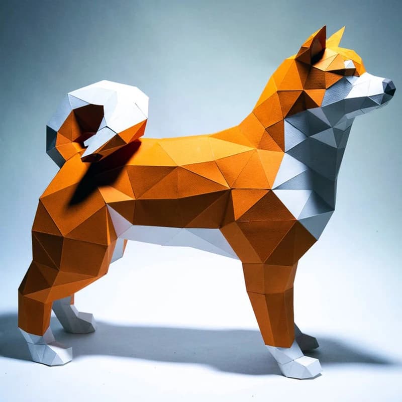 Modèle japonais en papier Shiba Inu, décoration d'intérieur, ornements de chambre, décoration de bur