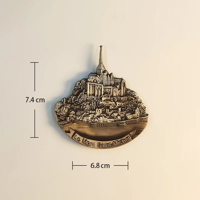 France,Mont Saint Michel, métal, 3D stéréoscopique, souvenirs de tourisme, peinture en résine, décor