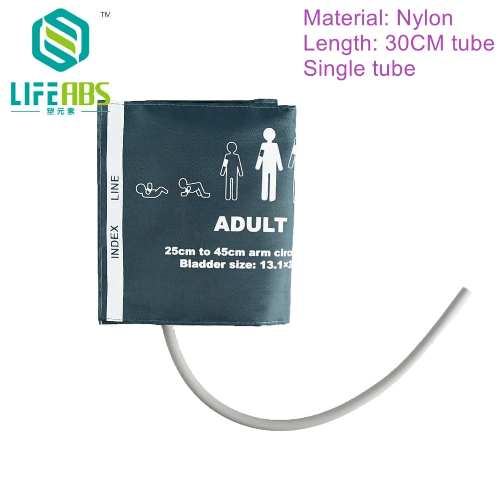 25-35 cm Promotion adulte pression artérielle manchette Tube unique Nibp manchette Nylon Nibp poigne