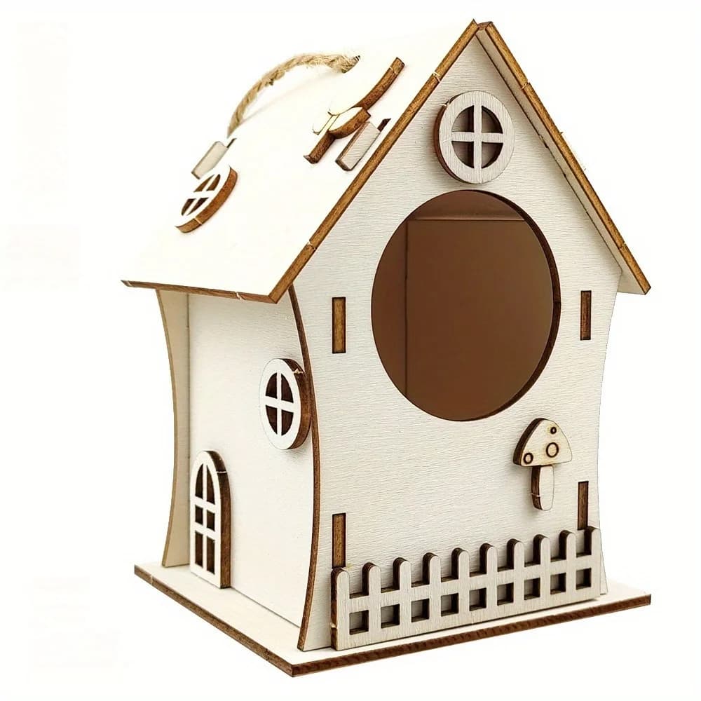 Kit de nichoir en bois rustique bricolage, accent d'oiseau graffiti créatif, nichoir en bois avec UL