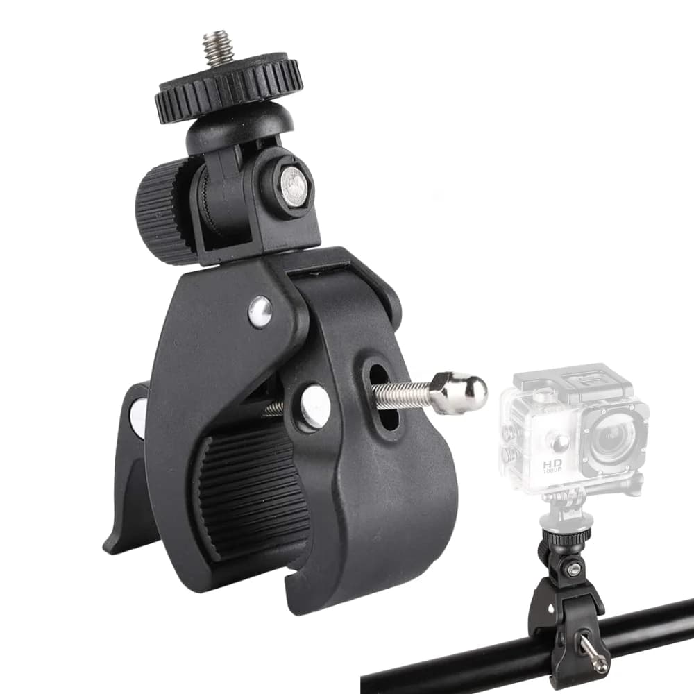 Universel 360 degrés rotatif 1/4 caméra DV vélo guidon pince support trépied montage vis Clip pour G