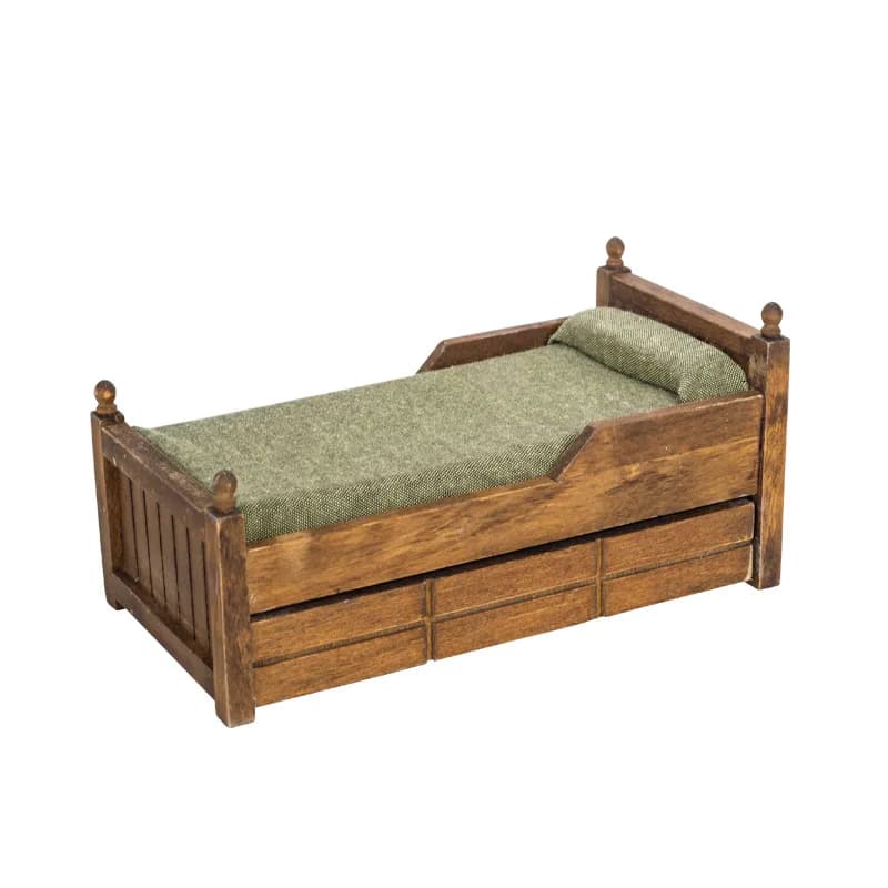 1:12 maison de poupée tiroir en bois lit simple Miniature Mini meubles moderne bûche couleur chambre