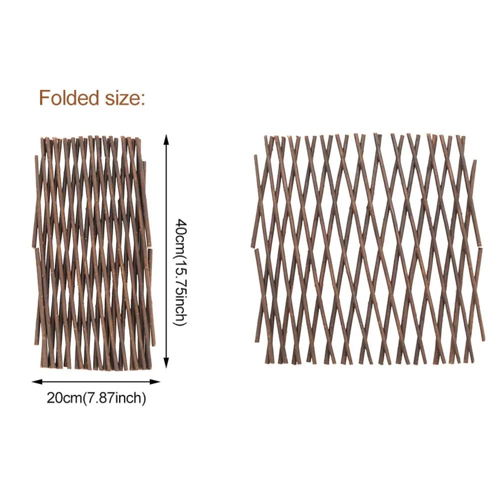 Treillis de jardin extensible en saule, Support pour plantes, treillis grimpant, décoration de clôtu