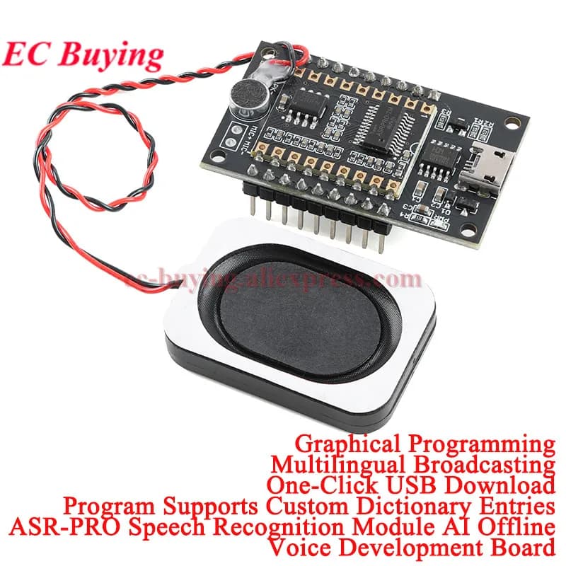 ASR-PRO module de contrôle de reconnaissance vocale intelligente AI hors ligne identifie l'entrée dé