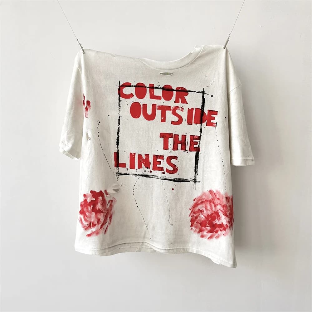 Saint Street Dirty FREE YOUR MIND T-shirt pour hommes et femmes, T-shirt avec graffiti de rue éclabo