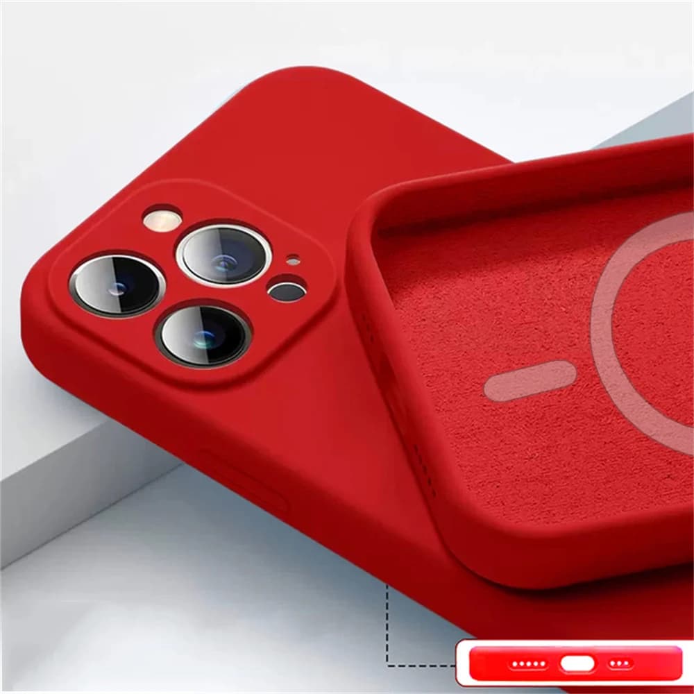 Coque Magnétique Silicone Liquide Pour Iphone 14 Plus 13 12 Mini 11 Pro Max X Xs Xr Xs Max Apple Mag