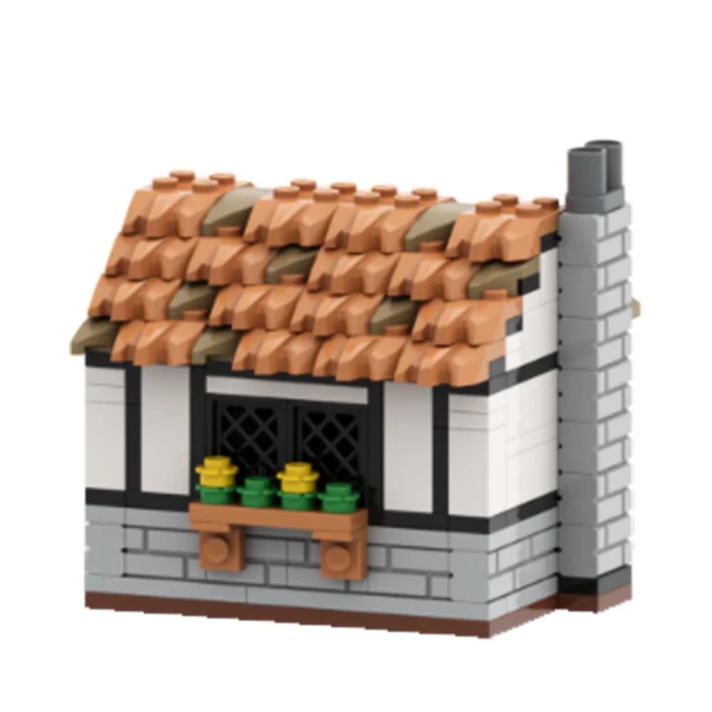 MOC-Modèle de blocs de construction de ferme médiévale, village de moulin à vent, collection de joue