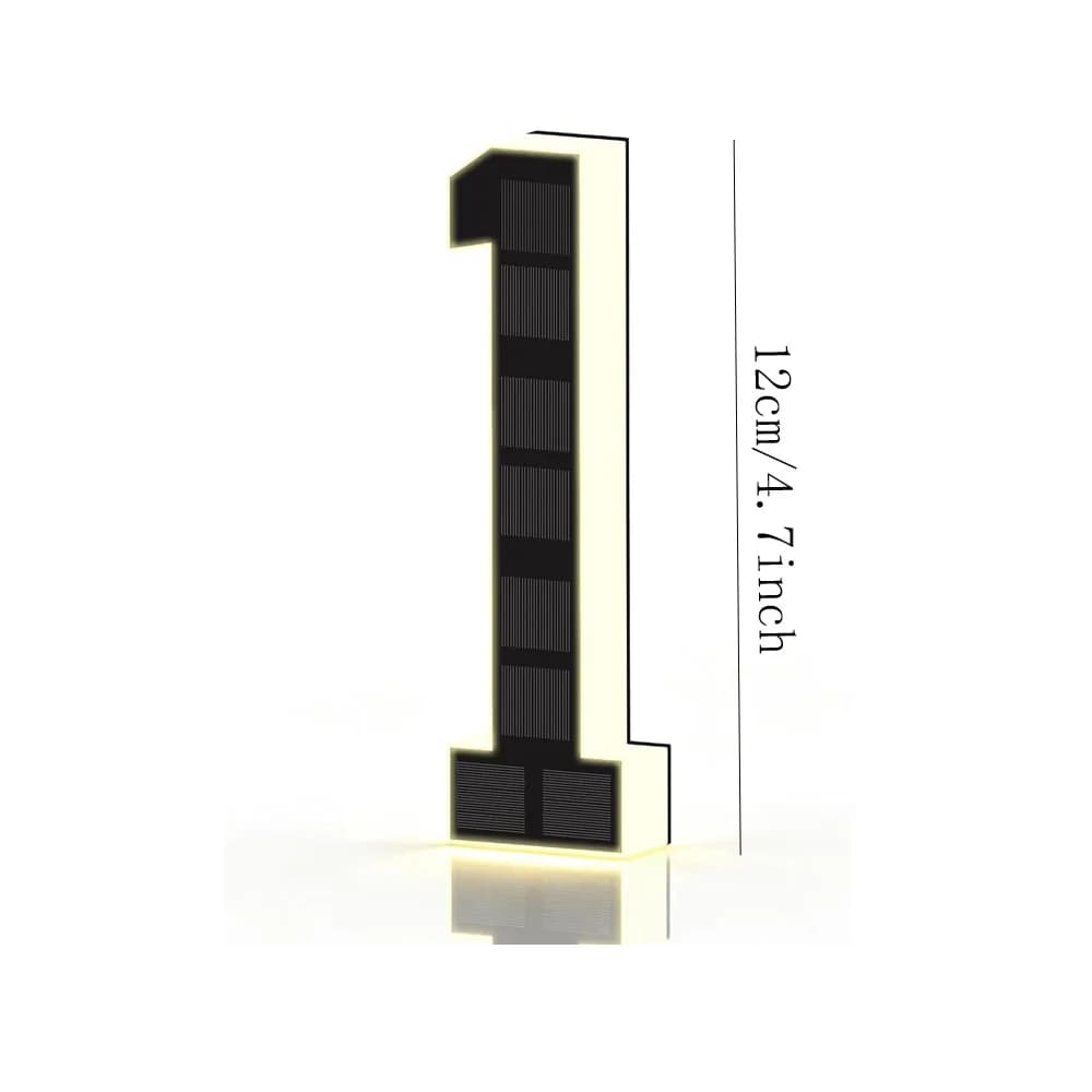 Lumière solaire pour numéro de maison extérieur de 12 cm, numéros de maison avec panneau solaire, nu