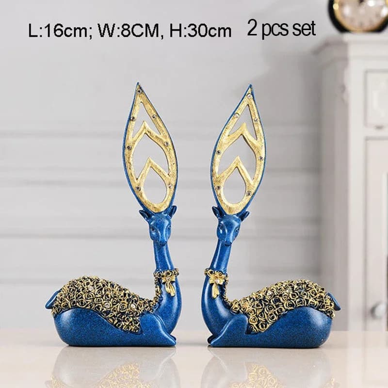 Statues de cerf assis, Figurines créatives de salon, décor de luxe en résine pour amoureux de cerf,