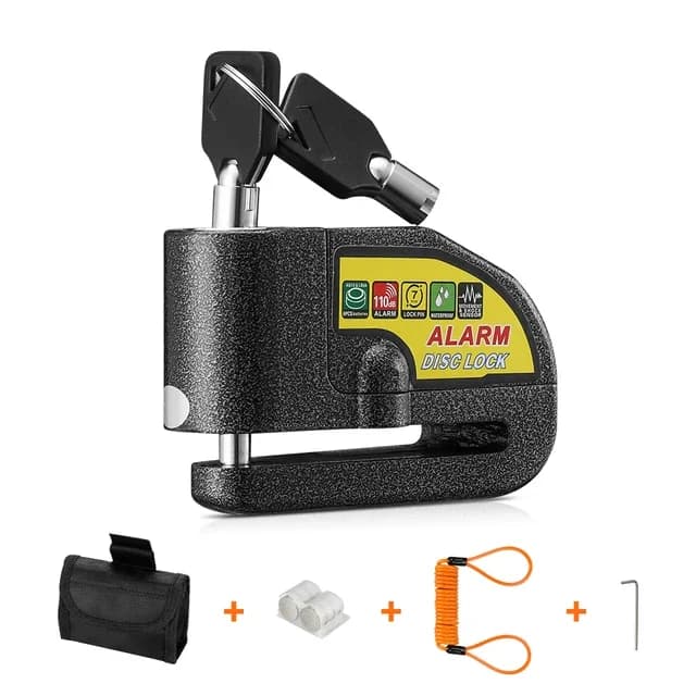 Anchtek Moto alarme frein à disque serrure sécurité Moto roue disque cadenas étanche 110db fort Anti