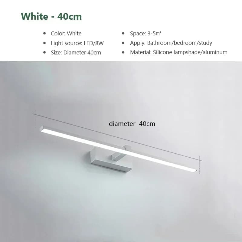 Applique murale LED moderne pour miroir de vanité, pour salle de bain, miroir de maquillage, lampe f