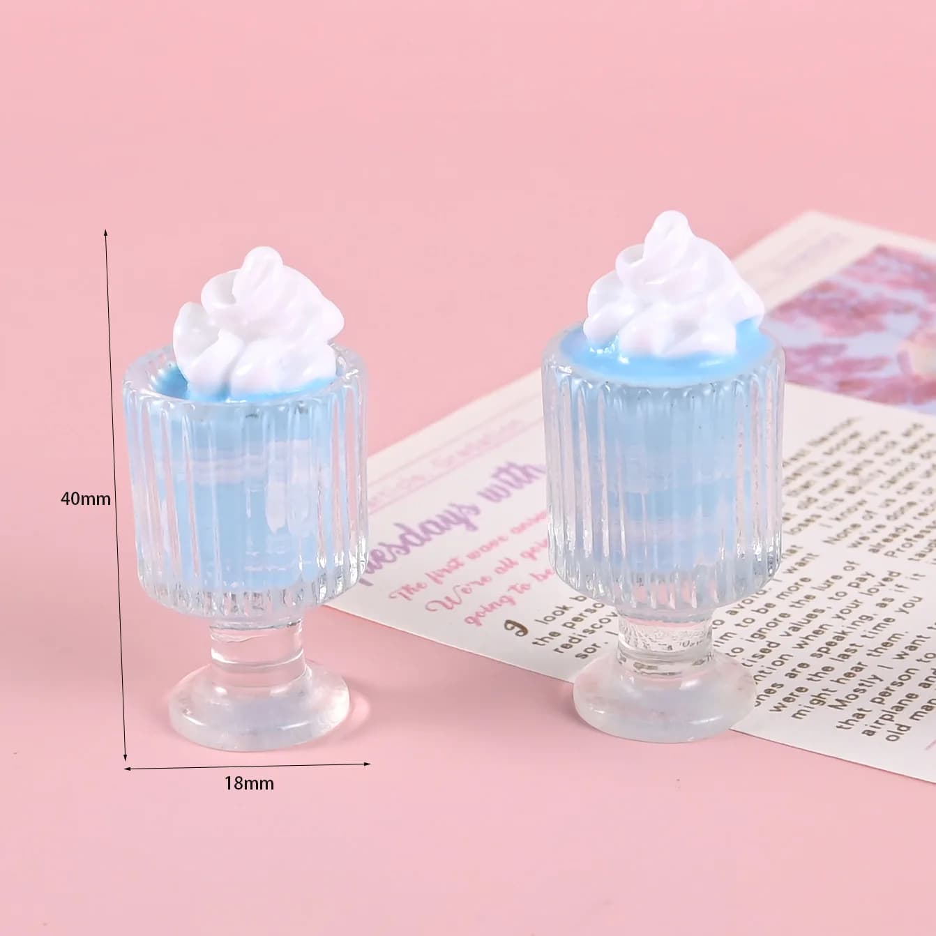 Maison de poupée 2 pièces Mini crème glacée lait thé tasse boisson modèle résine bricolage maison de
