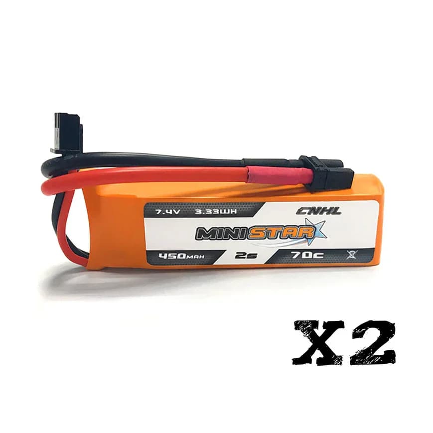 Batterie Lipo CNHL MiniStar 450mAh 7,4V 2S 70C avec XT30U 2 paquets