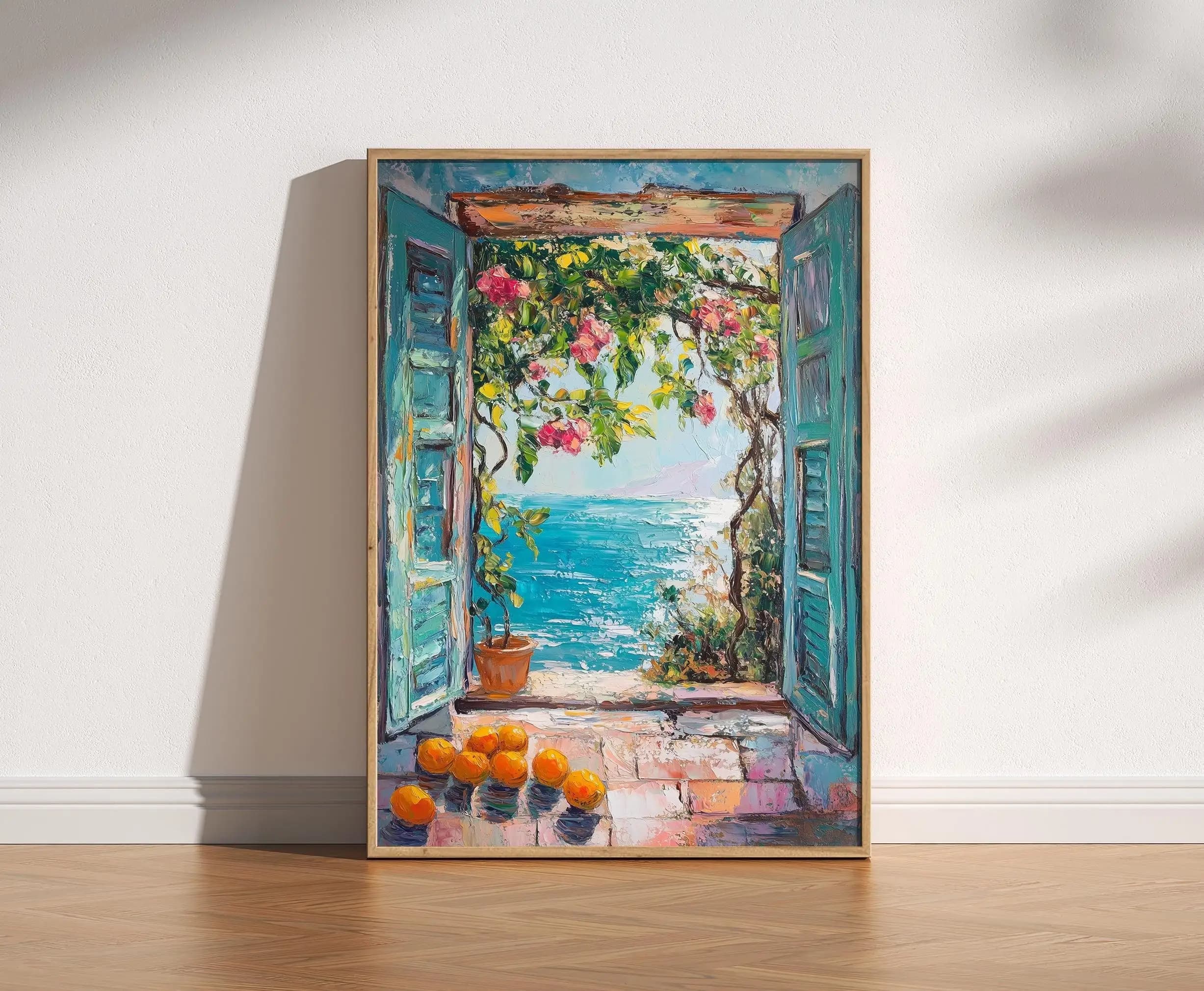 Henri Matisse, série « Fenêtre ouverte sur la Méditerranée », art mural sur toile, vue côtière sans