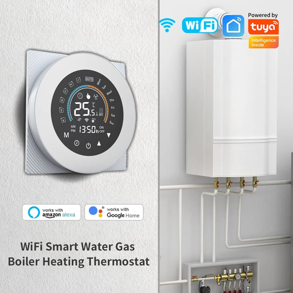 Thermostat Wifi pour chauffage au sol électrique/eau/gaz, écran LCD tactile numérique, contrôle de l