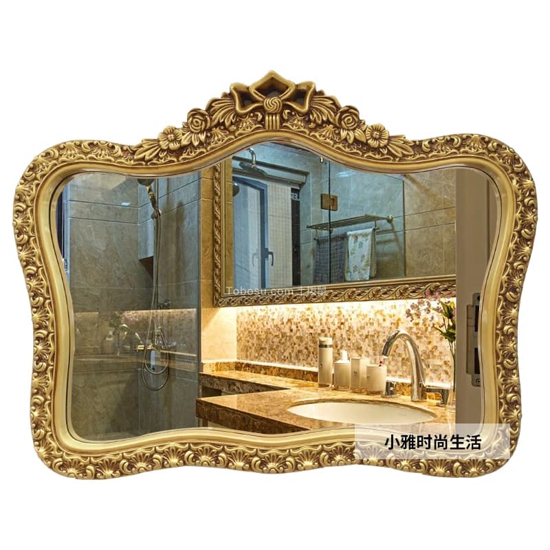 Miroir de vanité de salle de bains mural Unique européen créatif esthétique permettant de gagner de