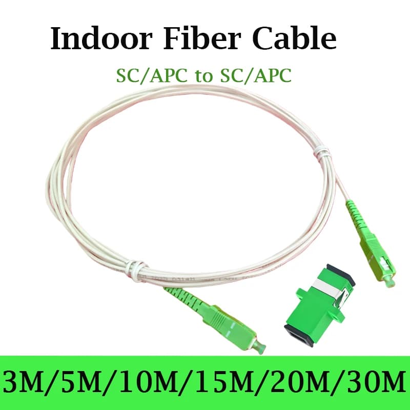 Câble à Fiber optique 3M/5M/10M/15M/20M APC SC à SC, monomode, 1 noyau, câble d'extension intérieur