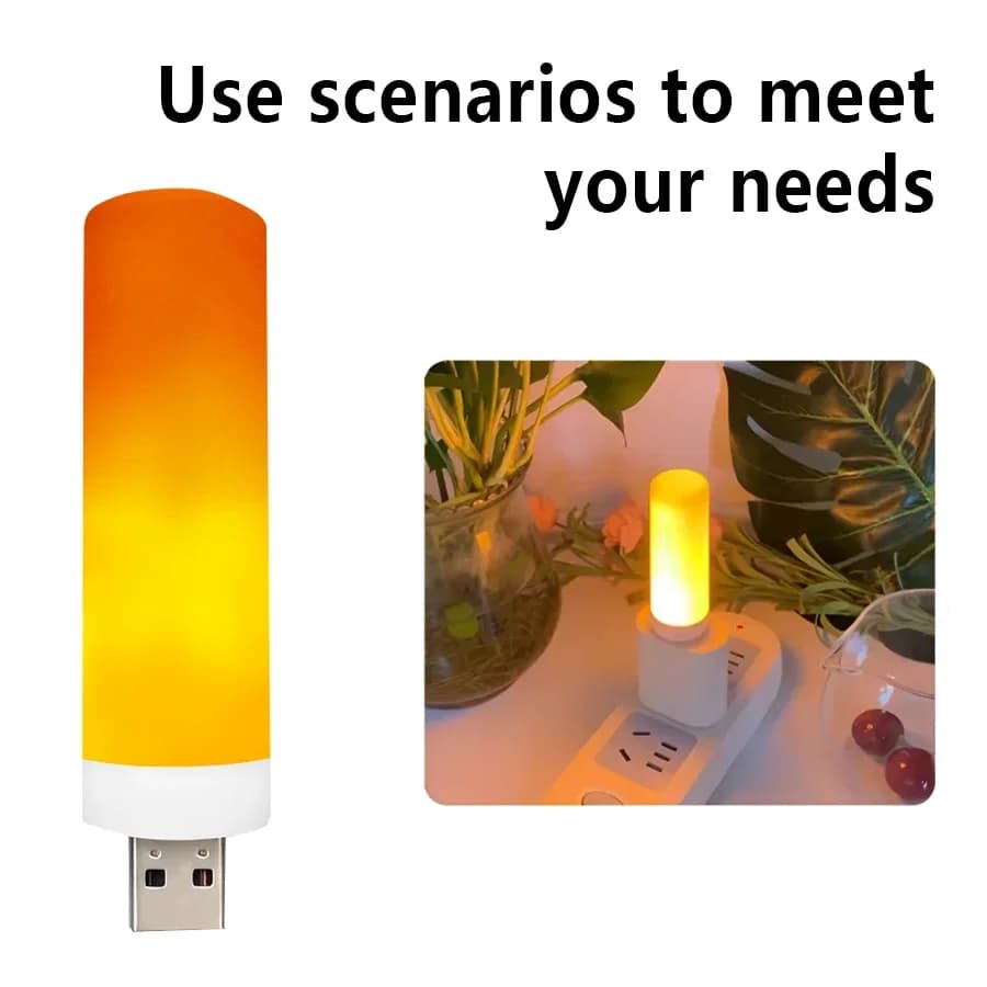 Lampe de nuit LED USB, ampoules à flamme simulée, veilleuse, ampoules à effet de flamme, bougies sci