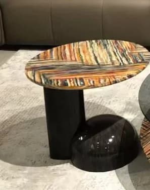 Table basse ronde tendance européenne, Design minimaliste Unique, Table De Salon esthétique, meubles