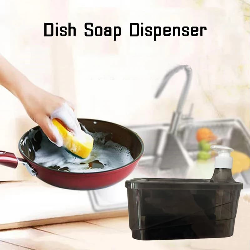 Distributeur de savon liquide 2 en 1 avec brosse à vaisselle, distributeur de savon pour les mains,