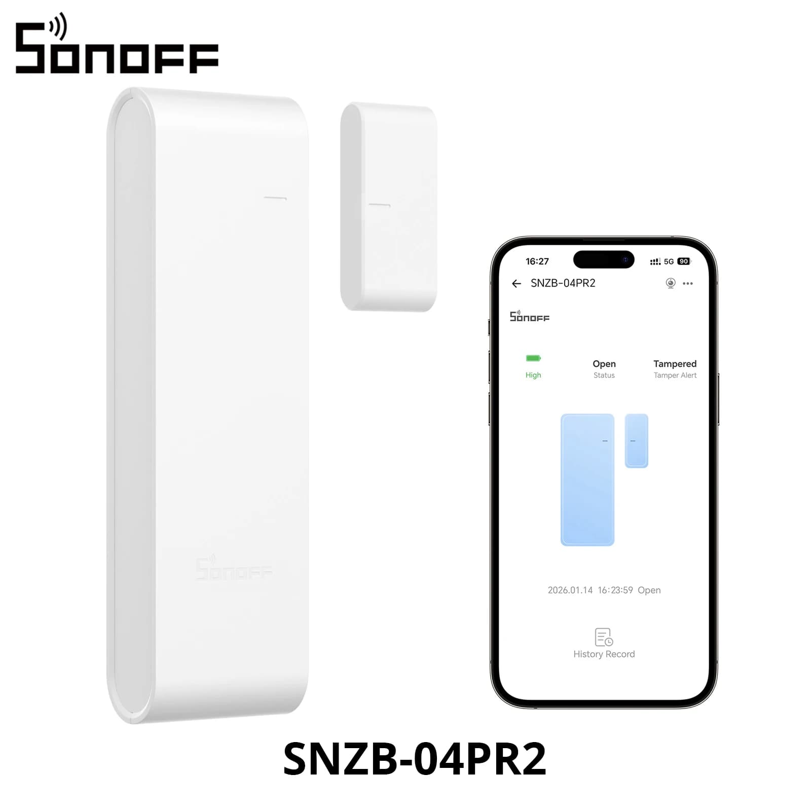 SONOFF SNZB-04PR2 SenseGuard DW Gen2 Capteur de porte/fenêtre Zigbee Sécurité active avec alertes de