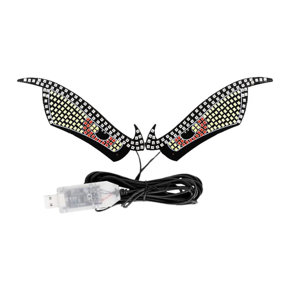 Lumière LED yeux du diable pour voiture, lumières décoratives, feux d'avertissement USB, feux oculai