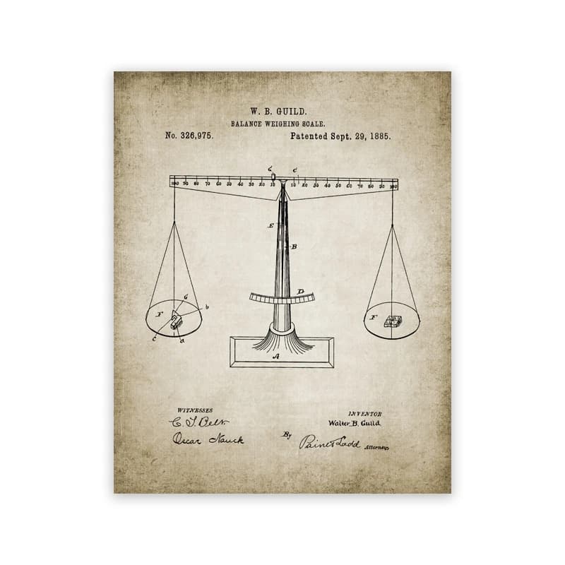 Affiches et impressions de brevet de loi de justice de dame, échelles de justice, art de cadeau d'av