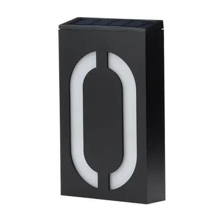 Lampes Solaires à LED Noires avec Numéro de Maison, pour Clôture Extérieure, Étanche IP65, pour Vill