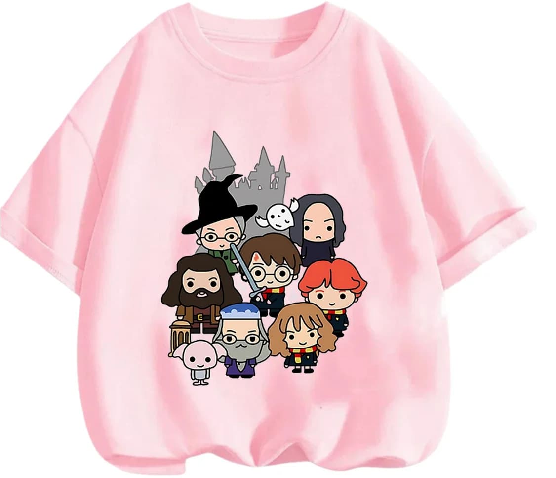 T-shirt Harry Potter léger et confortable, vêtements d'été décontractés à manches courtes pour garço